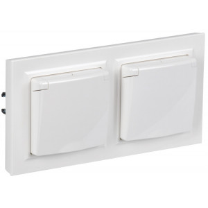 BRITE Роз. с кр. 16А IP44 РСбш10-3-44-БрБ бел. в сб 2шт BR-R16-16-44-2-K01-F-PRO