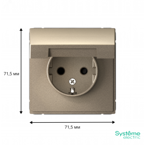 Розетка ArtGallery 16А IP20 с заземл. защ. шторки с крышкой механизм шампань SE GAL000546