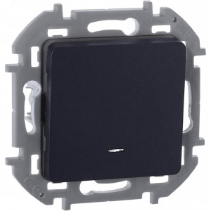 Переключатель 1-кл. Inspiria 10А IP20 250В 10AX с подсветкой / индикацией механизм антрацит Leg 673663