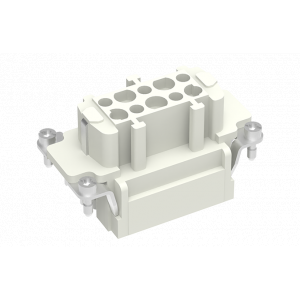 Розеточная контактная вставка SE-010-FS, Розеточная контактная вставка, пружинная фиксация, 10 полюсов + PE, типоразмер 10B, 500V, 16A, сечение обслуживаемых проводников 0,14-2,5 мм кв, тип покрытия контактов: серебро