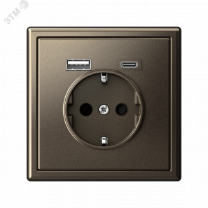 ARTGALLERY розетка 16А с 2 USB A+C, 5В/2,4А/3,0А, 2х5В/1,5А, механизм, мокко GAL000632