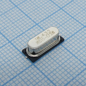 12.88162, Резонатор кварцевый 18.432МГц в корпусе SMD. Размер 12,3x4,5x5,0. Температурный диапазон: -20/+70°С Стабильность частоты +/- 30ррm.