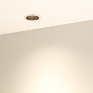 Светильник MS-ATLAS-BUILT-R58-10W Warm3000 (BK-BK, 35 deg, 230V) 035464, Встраиваемый светильник даунлайт. Мощность 10 Вт, св. поток 865 лм, 87 лм/Вт, теплый 3000 K, CRI>90, UGR<16, угол 35°, напряжение питания 230 В. Черный круглый корпус из алюминия, степень защиты IP20. Размер: диаметр 58 мм, высота 68 мм. Монтаж встраиваем