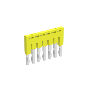 Соединительная перемычка TJB5.2-7, Соединительная перемычка, 7 полюсов, изолированная, вилочная, для клемм: TP/TU/TC, цвет: желтый