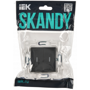 SKANDY Выключатель 2-клавишный проходной с индикацией 10А SK-V10T титан IEK SK-V22-1-10-K48