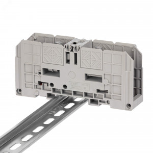 Клемма проходная, болтовой зажим, 2 точки подключения,  70 кв.мм, серая FER-70