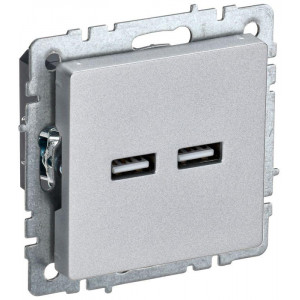 Розетка BRITE USB A+A 3.1А РЮ10-1-БрА алюм. BR-U21-D31-K47