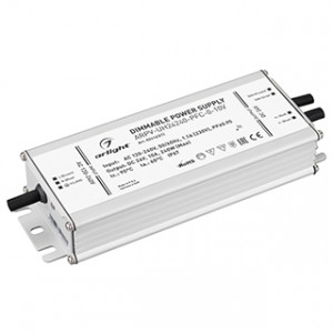Блок питания ARPV-UH24240-PFC-0-10V (24V, 10.0A, 240W) 024143(1), Диммируемый источник напряжения по стандарту 0-10 В с гальванической развязкой для светодиодных изделий. Входное напряжение 120-240 VAC. Выходные параметры: 24 В, 10 А, 240 Вт. Встроенный PFC >0.95. Герметичный алюминиевый корпус IP 67. Рабочая температур