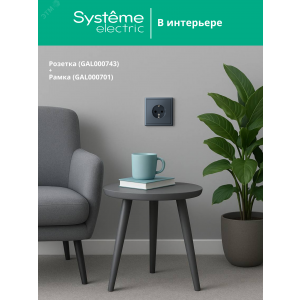 Розетка ArtGallery 16А с заземл. механизм грифель SE GAL000743