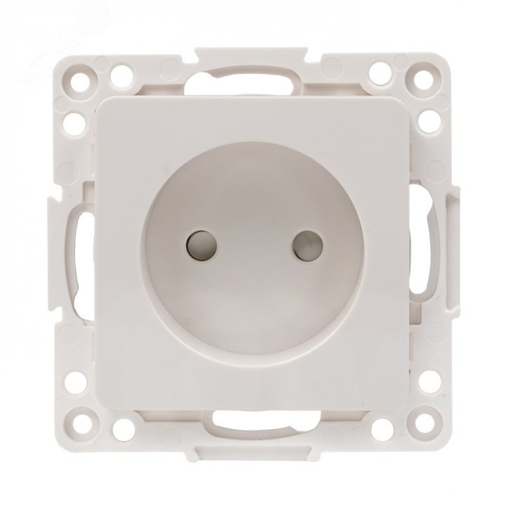 Изображение товара Розетка 1-м СП Стокгольм 10А IP20 без заземл. защ. шторки механизм бел. PROxima EYR10-022-10