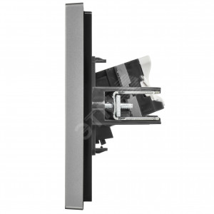 FORTE&PIANO Розетка компьютерная двойная RJ45 кат.5E FP533 сталь IEK FP-K20-1-K46