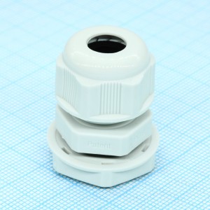 Кабельный ввод PG-09G UL, Кабельный ввод, PG9, диапазон зажимаемых проводников: 4 - 8 мм, SW 19 мм, IP68, материал: пластик, цвет: серый