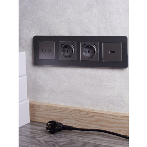 BRITE Розетка HDMI РHDMI-0-БрС сталь BR-H10-K46