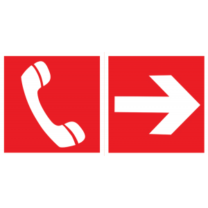 Пиктограмма "ТЕЛЕФОН / СТРЕЛКА" 400х200мм для аварийно-эвакуационного светильника Vault V5-EM03-60.013.046