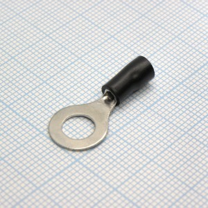 RV1.25-6  Black, наконечник кабельный кольцевой с изоляцией d=6.4мм, сеч. пров.0.5-1.5мм2