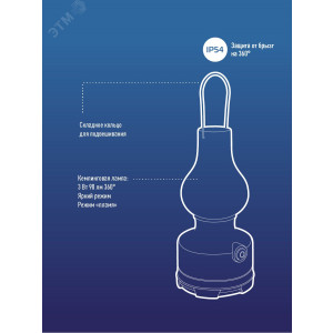Фонарь кемпинговый 3Вт 3xAA с эффектом живого пламени корпус ABS-пластик матов. рассеив. KOC603B