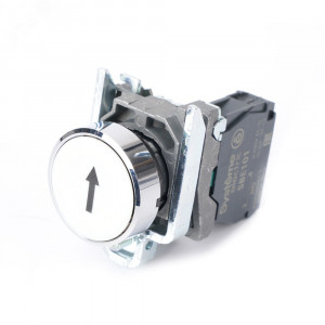 Кнопка SB4 в сборе модульная 22мм белая металл 1НО с марк стрелка вверх SB4BA3341