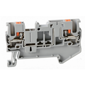 Проходная клемма UJ6-2.5FD, Проходная клемма, для штыря-разъединителя, тип фиксации провода: Push-in, номинальное сечение: 2,5 мм кв., 24A, 800V, ширина: 5,2 мм, цвет: серый, тип монтажа: DIN35