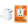 Тревел-адаптер 100-250В 3A (5 в 1) c USB-зарядкой 1000мА белый SQ1806-0044