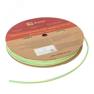 Термоусаживаемая трубка ТУТ нг 6/3 жел-зел рулон PROxima tut-6-yg