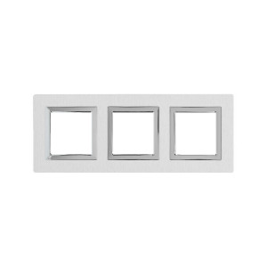 Рамка из алюминия, "Avanti", серая, 3 поста (6 мод.) 4404836