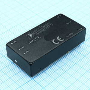 AM20E-2415D-NZ, DC/DC, 20Вт, вход 18…36В, выход ±15В/±0.667А, изоляция 1500В DC, КПД 88%, максимальная емкостная нагрузка не более ±625мкФ, вход On/Off, 2x1", 50.8x25.4x11.8мм, -40…85°C, металл