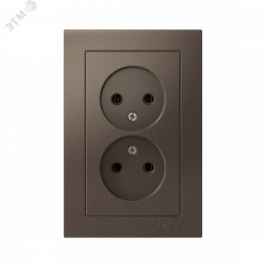 Розетка 2-м СП AtlasDesign 16А IP20 без заземл. в сборе мокко SE ATN000620