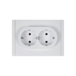 Розетка 2-м СП FORTE&PIANO FP223 16А с заземл. защ. шторки безвинт. крепл. бел. IEK FP-R24-16-1-K01