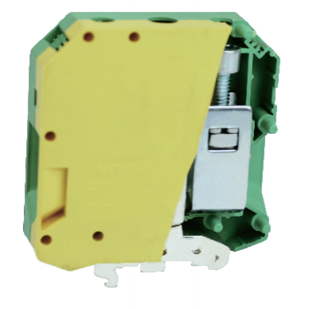 Изображение товара Заземляющая клемма UKJ-50JD винтовая DIN 35 50 мм кв желто-зеленая