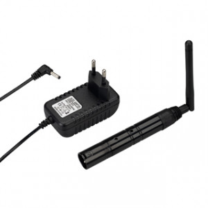 Усилитель SMART-DMX-Transmitter Black (5V, XLR3 Female, 2.4G) 028416, Беспроводной передатчик (усилитель) сигнала DMX512. Вход - сигнал DMX512, выход радиосигнал 2.4G. Разъем XLR3 Female, питание DC 5V (укомплектован адаптером). Максимальное расстояние между передатчиком и приёмником сигнала - 400 метров. Габариты 219x19x19