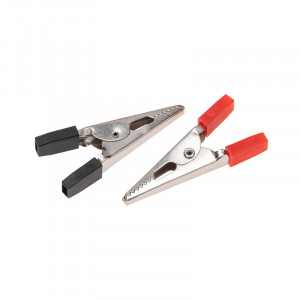 Зажим "Крокодил" 5 А 52 мм, Зажим "крокодил" 5А с защитным кожухом, цена за 1 шт, отпускается кратно 2шт, красный и черный