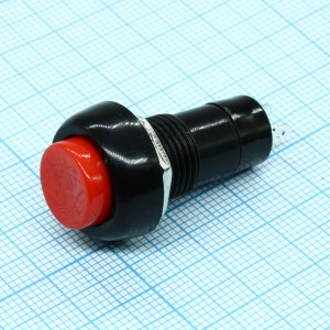 PB-10BR1-G, Кнопка без фиксации на замыкание 0.5А 250В круглая М10 -красный-