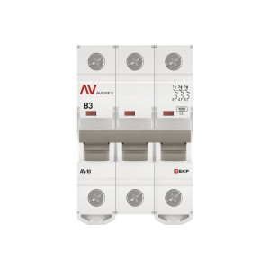 Выключатель автоматический AV-10 3P 3A (B) 10kA AVERES mcb10-3-03B-av