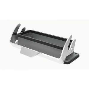 Открытое основание разъема D24B-BK-1L, Основание разъема на панель, открытое, типоразмер 24B, с уплотнителем, с одной защелкой, без защитной крышки, материал корпуса: алюминиевый сплав