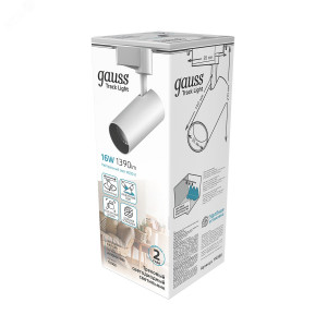 Светильник светодиодный трековый Track 16Вт 4000К IP20 1390лм 180-240В ДПО угол 24град. цилиндр 1ф бел. TR066