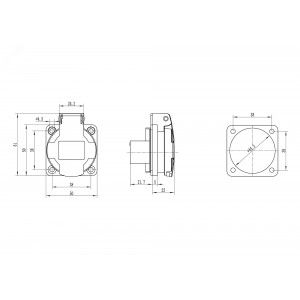 Розетка панельная, IP54 DIS5702061