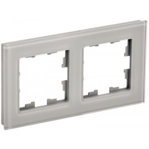 Рамка 2-м BRITE РУ-2-2-БрД стекло дым. BR-M22-G-K30