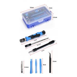 SET 115, Набор инструмента 115в1 с пинцетом, в комплекте сменные магнитные биты, гибкий удлинитель, намагничиватель бит, присоска для снятия экранов, 3 пластиковых спуджера, набор пластиковых медиаторов