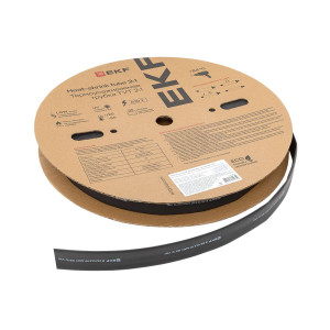 Термоусаживаемая трубка ТУТ нг 25/12,5 черная рулон PROxima tut-25-b