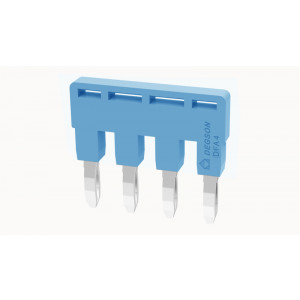 Соединительная перемычка DFA4-04P-12-00Z(H), Соединительная перемычка, 4 полюса, изолированная, вилочная, для клемм: DC4, цвет: синий