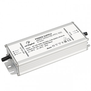 Блок питания ARPV-UH24150-PFC-55C (24V, 6.3A, 150W) 025045, Источник напряжения с гальванической развязкой для светодиодных изделий. Предназначен для работы в условиях Крайнего Севера с запуском до -55С. Входное напряжение 120-240 VAC. Выходные параметры: 24 В, 6.3 А, 150 Вт. Встроенный PFC >0.95. Герметичный алюм