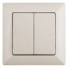 Переключатель Solo 4-107-02 двухклавишный 10А-250В, IP20, СУ, слоновая кость Б0053610