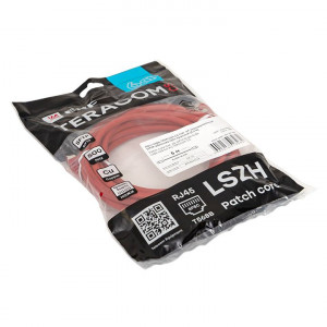 Патч-корд TERACOM CS Cat.6A экранированный S/FTP оболочка LSZH красный (5,0м) TRCS-6ASF-LSH-5M-RD