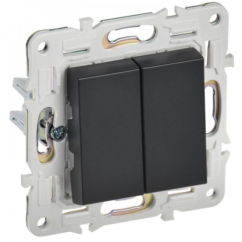 Изображение товара Выключатель 2-клавишный SKANDY черный 10А