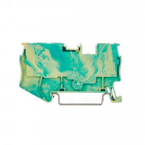 Клемма заземления, зажим push-in, 3 точки подключения, 2.5 кв.мм, желто-зеленый VPR-2.5-TWIN-PE-YG