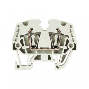 Проходная клемма (MINI) WKMF 2,5/15, Проходная клемма, MINI, верхний подвод кабеля, 2 точки подключения, тип фиксации провода: пружинный, номинальное сечение: 2,5 мм кв., 24A, 500V,ширина: 5 мм, цвет: серый,тип монтажа: DIN15