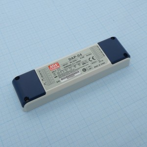 DAP-04, Преобразователь интерфейса DALI в 4 независимых ШИМ-сигнала. Вход 90…305В AC, 47…63Гц /127…431В DC, тактовая частота 1 кГц, изоляция 3750В AC, в кожухе 165х46х23мм, -30…+60°С, управление DALI или кнопка, 1 реле, контакты"сухая пара" 240В AC/8А