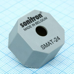 SMAT-24-P15, Излучатель звука пьезокерамический 400...5000Гц электропитание до 30В переменного тока 18.6nF
