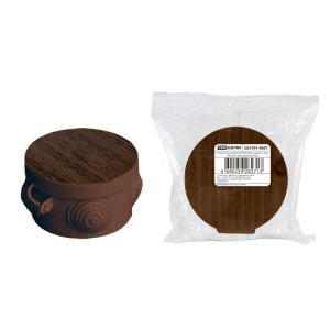 Распаячная коробка ОП D65х40мм, крышка , "ЭКО" (венге), IP54, 4вх. инд. штрихкод SQ1401-0601