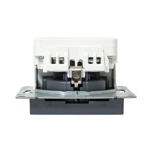 Механизм розетки с USB-C - 2шт, 16А, с заземлением, со шторками, графит Эпика EKF UP1-SOG-111-2USBC